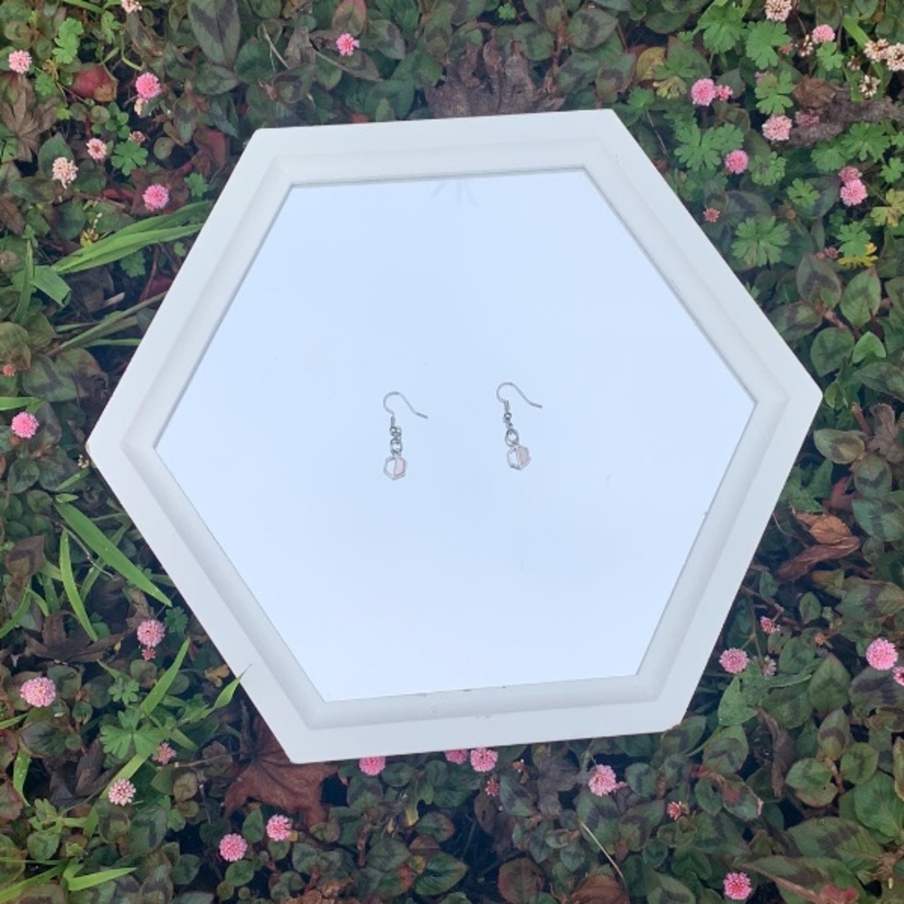 1/2 rose quartz earrings!
